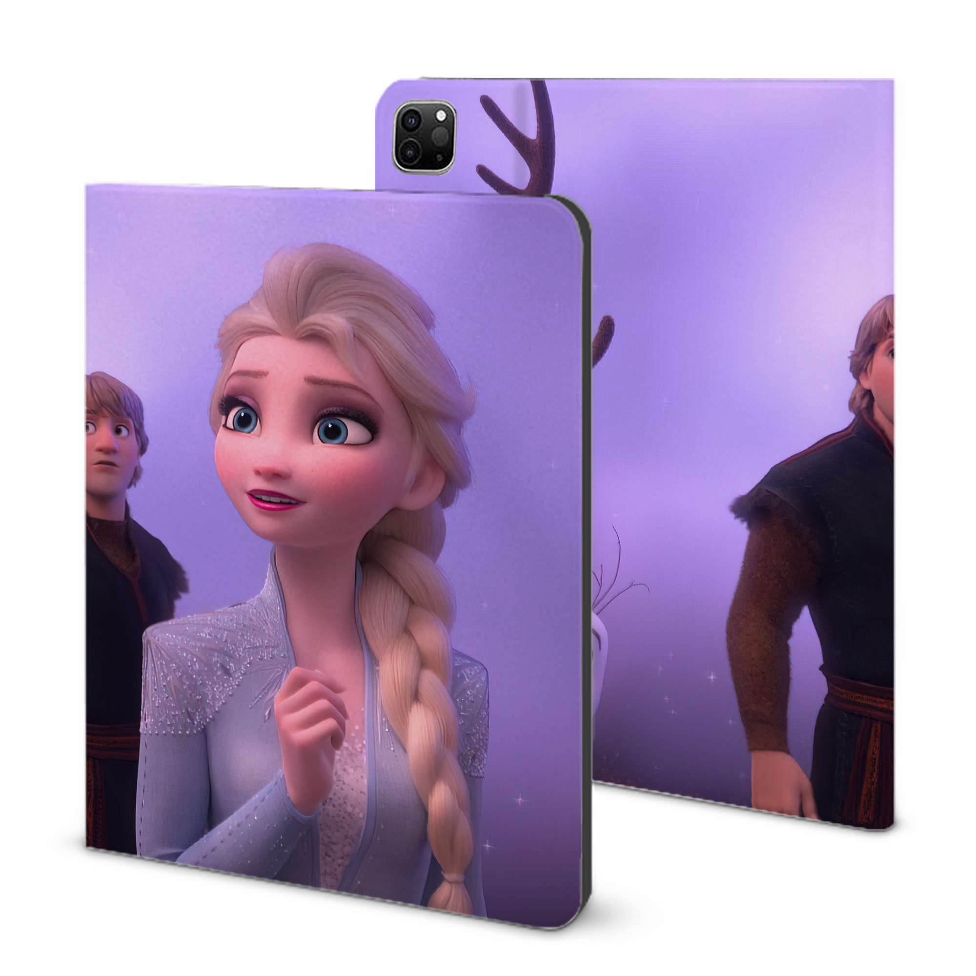 （画像用） アナと雪の女王 アンナ エルサ Frozen Anna Elsa IPad ケース ブック型 PUレザー TPU 耐衝撃 軽量 薄型 ペン収納なし 全面保護 IPad 各モデル対応